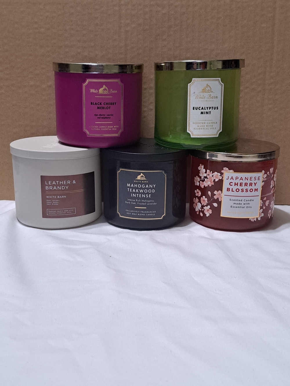 Bath & Body Works Empty 3 Wick Candle Jars set of 5